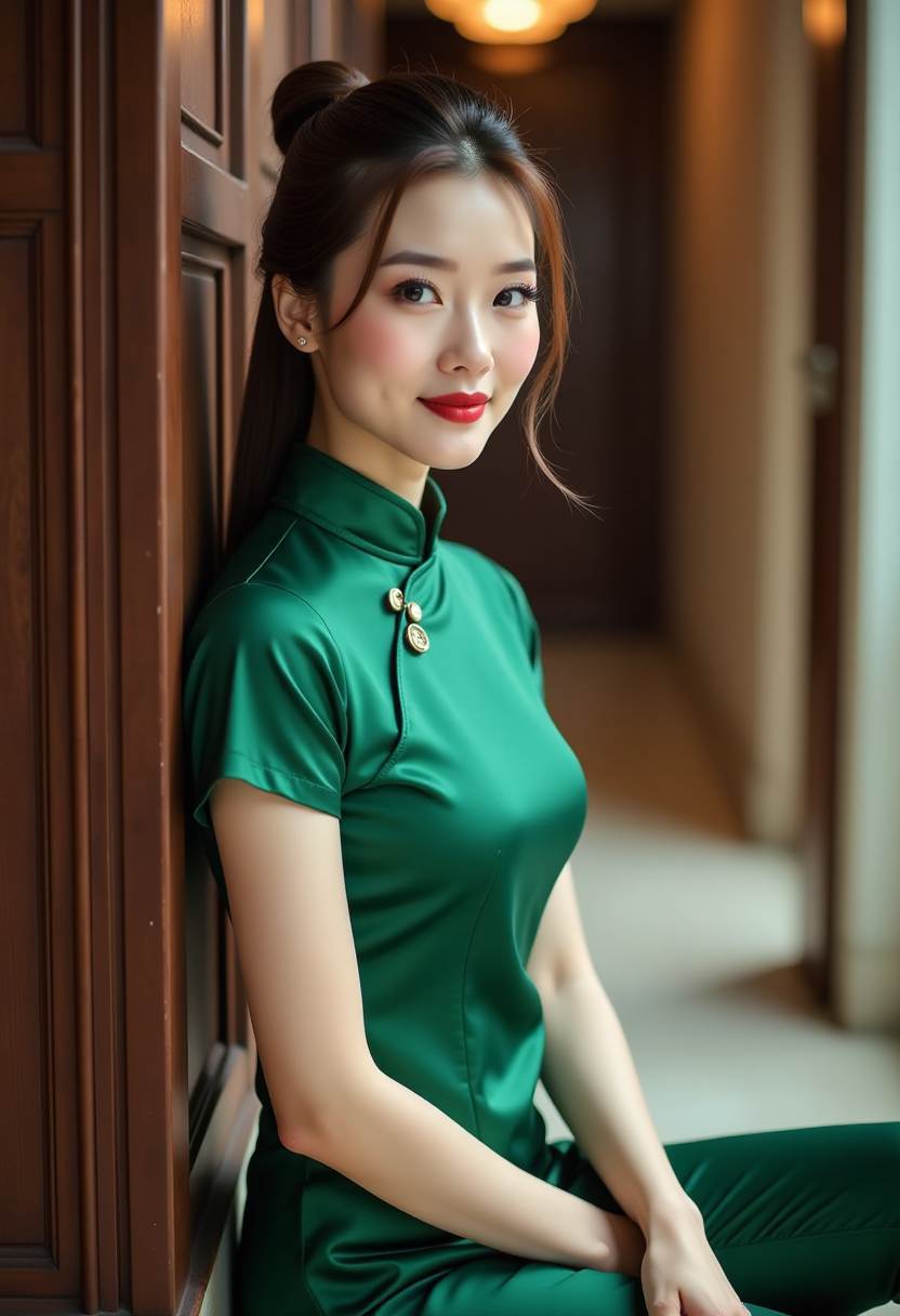 清纯学院风日系外拍，初夏银杏道旁的阳光少女
